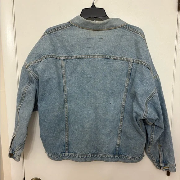 GASOLINE | Denim Trucker Jacket Oversized Slouchy | Vintage 90s | Light Wash | S - Picture 7 of 9